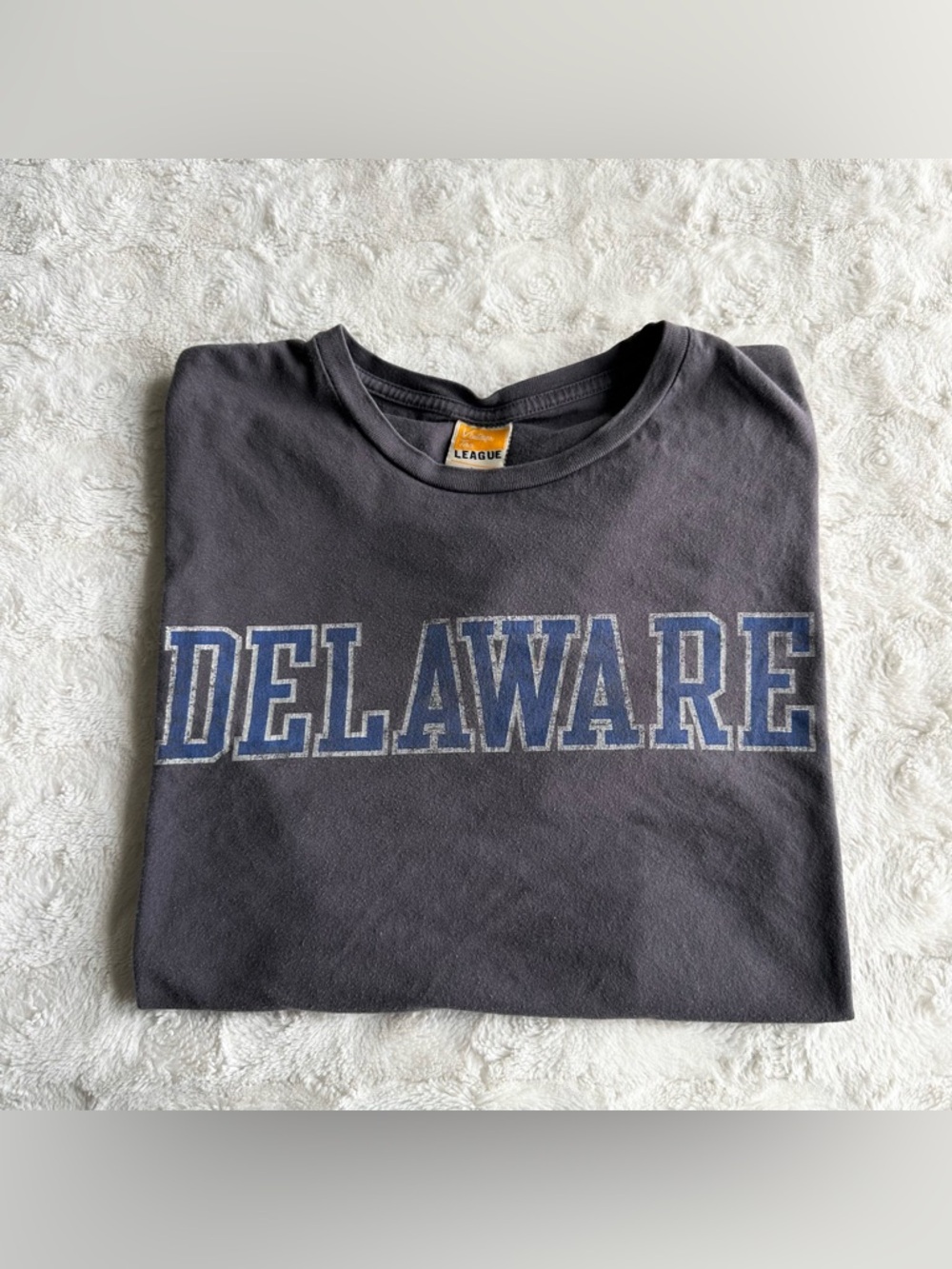 University of Delaware Shirt Tee Mens Large Gray Fightin Blue Hens Newark Cotton